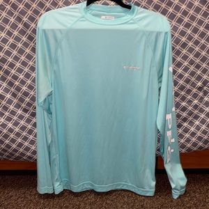 Teal Columbia PFG Long Sleeve Shirt